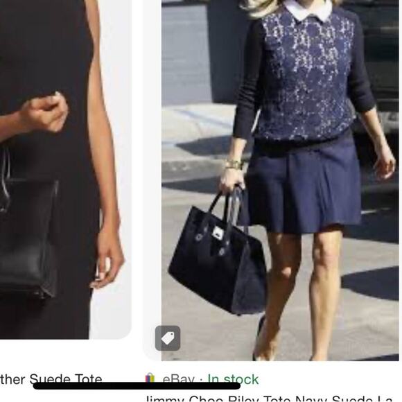 Jimmy choo large Riley crossbody tote bag in navy - Picture 13 of 16